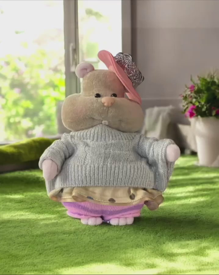 Adorable Plush Toy Hamster Charlotte - Collectible Dressed-Up Animal